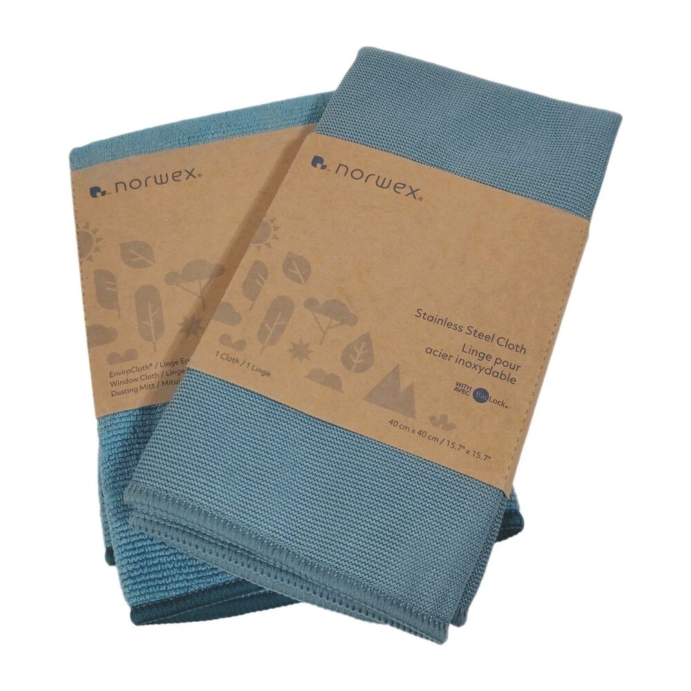 Norwex Stainless Steel Cleaning Cloth Microfiber Household Package Blue